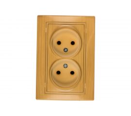 Двойная розетка LEZARD MIRA б/ з керамика ясень 701-4747-128 