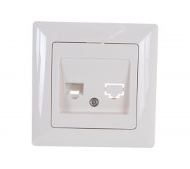 Телефонная розетка Intro 430202 RJ11, СУ, Solo, слоновая кость Б0043376 