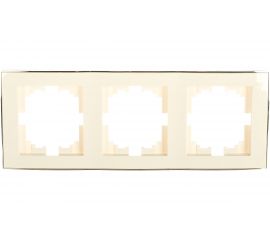 Трехместная вертикальная рамка LEZARD RAIN б/ вст белая с бок. вст. хром 703-0225-153 