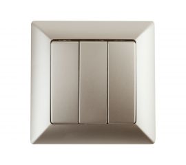 Тройной выключатель Intro 410604 10А, 250В, СУ, Solo, шампань Б0043301 