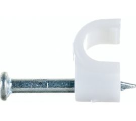 Пластиковая круглая скоба с гвоздем FORTISFLEX СПК 4 50 штук 49457 