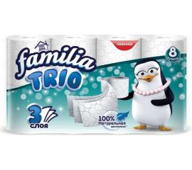 Туалетная бумага FAMILIA TRIO 3 слоя, 8 рулонов 1015031427 