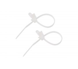 Хомут с крепеж.пистоном REXANT 2.5x100 100 шт белый 07-0107 