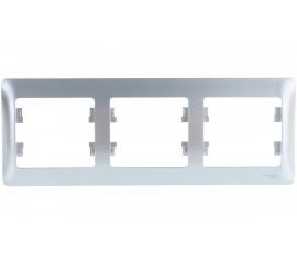 3-постовая горизонтальная рамка Schneider Electric GLOSSA АЛЮМИНИЙ GSL000303 