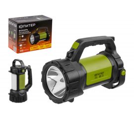 Светодиодный аккумуляторный фонарь ЮПИТЕР 3Вт + 3Вт зеленый JP1051 