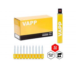 Усиленные гвозди для монтажного пистолета VAPP 32х3 мм, с газовым баллоном 165 мм VAPP.G-CN332 