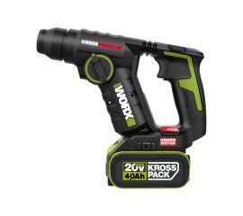 Аккумуляторный перфоратор WORX Professional 20В, 20мм, 1.7Дж, 4Ач х1, ЗУ WU380S 