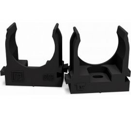 Крепеж-клипса для труб Промрукав атмосферостойкая, для монтажного пистолета, черная, в п/э, d25 мм, 100 шт. PR13.0407 