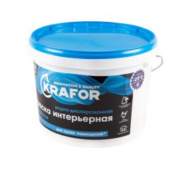 Интерьерная краска Krafor Супербелая водно-дисперсионная 14 кг 26961 