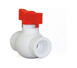 Кран шаровой RTP бабочка КРАСНЫЙ D25 мм 14977 