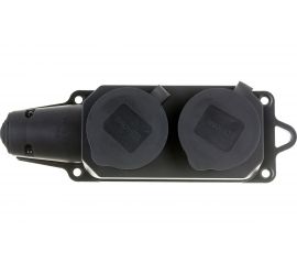 2-х местная розетка IN HOME черная 9322 4690612010274 