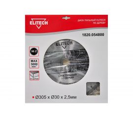 Диск пильный по дереву (305х30 мм; 2.5 мм; 96Z) Elitech 1820.054800 