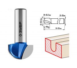 Фреза пазовая галтельная ПРОФЕССИОНАЛ (25.4х16х51 мм; R12.7 мм; хвостовик 12 мм) Зубр 28751-25.4-16 
