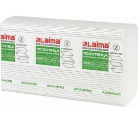 Бумажные полотенца LAIMA H2 ADVANCED 2-сл белые, КОМПЛЕКТ 21 пач, 24х21.6 см, 200 шт, Z-сложение 111337 
