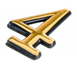 Дверная цифра Левша ""4"" 50 мм, пластмасса, клеевой слой, золото У4-9104.З 