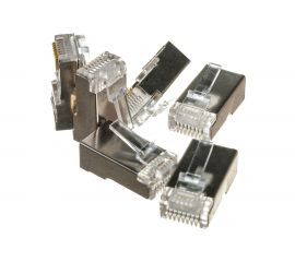 Вилка Cablexpert RJ-45 8P8C PLUG5SP универсальная кат.5e экранирован контакты 30 мкр 100 шт. PLUG5SP 