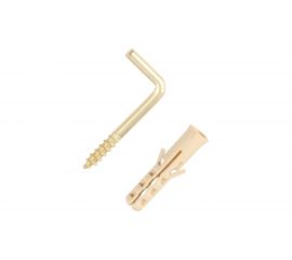 Крюк-шуруп ЕВРОПАРТНЕР L-обр. латунир. d3,9хL40 мм 2шт. 13 4821 1 