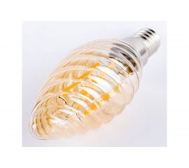 Филаментная лампа REXANT Витая свеча LCW35 7.5 Вт 2400K E14 золотистая колба 604-119 