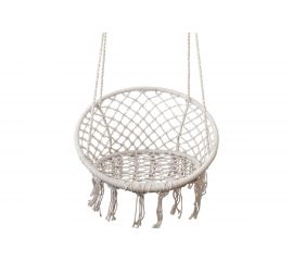 Подвесные качели кресло-гамак ZDK белый, с кисточками hammock4 