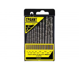 Набор сверл по металлу HSS-G из 13 штук пластиковая упаковка ГРАНИТ 165205 
