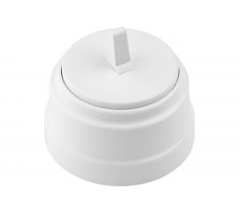 Тумблерный 1-клавишный выключатель Bylectrica А110-2203 10А открытой установки, серия РЕТРО, белый 