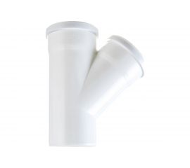 Тройник для бесшумной канализации ПОЛИТЭК из ПП, диаметр 110х110/45 градусов 200111145 