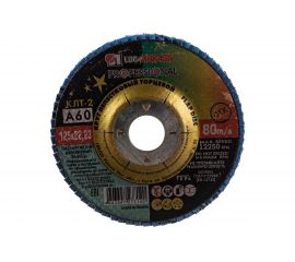 Круг лепестковый торцевой конический КЛТ2 (125х22 мм; А 60; 14А 25/Р60) ЛУГА D91212522140250 