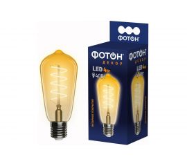 Светодиодная лампа ФОТОН LED FL ST64-S 4W E27 2200К, серия ДЕКОР 23977 