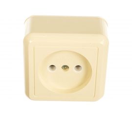 Розетка Кунцево-Электро ОПТИМА открытой установки одноместная 10А РА10-375 с/к 8035 