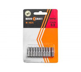 Биты шестигранные в слайдере (10 шт; HEX6; 25 мм) Novocraft B46-21-025060S 