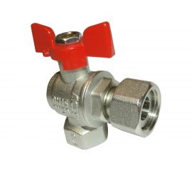 Шаровой кран VALFEX PREMIUM для воды, угловой, с накидной гайкой, 1/2"" ВР/ВР, бабочка VF.266.NB1.012.PREMIUM 