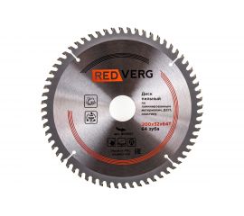 Диск пильный твердосплавный по ламинату (200х32/30 мм; 64 зуба) REDVERG 6621255 