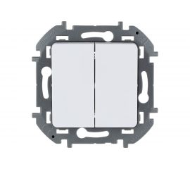 Двухклавишный выключатель Legrand - INSPIRIA - 10 AX - 250 В - белый 673620 