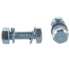 Болт с шестигранной головкой в комплекте с гайкой, шайбой, шайбой пружинной, ЗУБР, МАСТЕР, 303436-08-030 