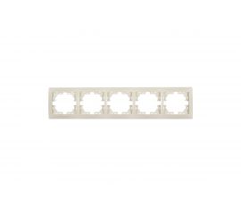 Рамка Lezard MIRA х5 гориз б вст крем 701-0300-150 
