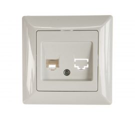Телефонная розетка Intro 430201 RJ11, СУ, Solo, белый Б0043375 