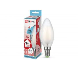 Светодиодная лампа IN HOME LED-СВЕЧА-deco 7Вт 230В Е14 4000К 630Лм матовая 4690612006789 