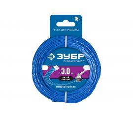 Леска для триммера ЗУБР ВИТОЙ КВАДРАТ Профессионал 3 мм, 15 м 71030-3.0 