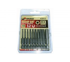 Набор бит (10 шт; 50 мм; HЕX 2.5-8) SKRAB 43912 