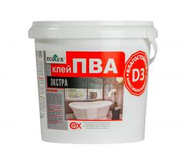 Экстра влагостойкий клей ПВА ECOLUX D3 2 кг 4607133681449 