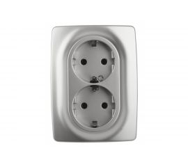 Розетка ЭРА 12210803, 2x2PE, Schuko, со шторками, 16A250В, IP20, 2, а Б0036444 