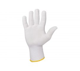 Бесшовные перчатки для точных работ JetaSafety белые, 12 пар JS011n-M 