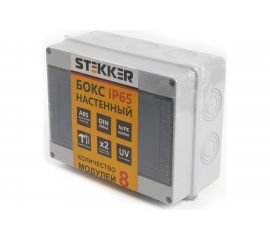 Настенный бокс STEKKER EBX50-1/08-65 8 модулей, пластик, IP65 39190 