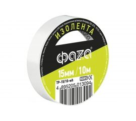 ПВХ-изолента ФАZА 15 мм х 10 м, белая 5013094 