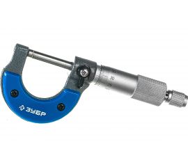 Микрометр ЗУБР Профессионал гладкий механический, МК 25, диапазон 0-25мм 34480-25_z02 