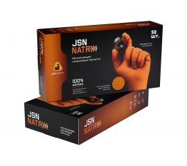 Нескользящие одноразовые нитриловые перчатки Jeta Safety JSN NATRIX, оранжевые, размер XXL, JSN 50 NATRIXOR11/XXL 