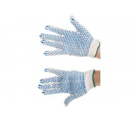 Перчатки АНТЕЙ ПЛЮС Эконом, ПВХ-точка, 10 класс вязки, 100 текс 38-40г, белые, 250 пар, 003 