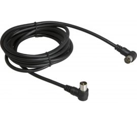 Шнур REXANT ТВ гнездо - ТВ штекер, угловой, длина 1,5 метра, черный 18-0012 