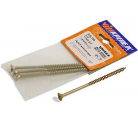 Шуруп VIPкрепеж желтый цинк 5,0х100 3шт 11398 VIP 