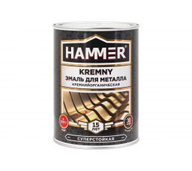 Эмаль по металлу HAMMER КО Kremny RAL 9006 серебристый 700С 0.8 кг ЭК000138081 
